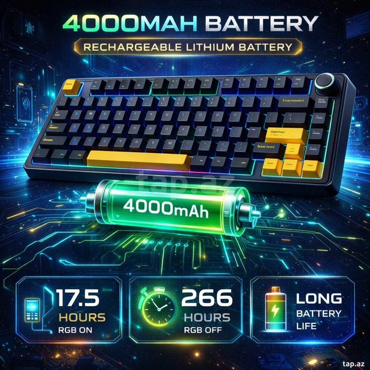 Klaviatura AULA F75 Thunder Black Mechanical Keyboard (2)