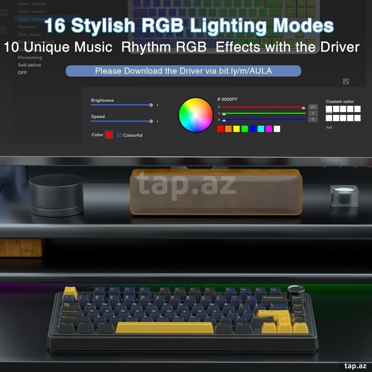 Klaviatura AULA F75 Thunder Black Mechanical Keyboard (6)