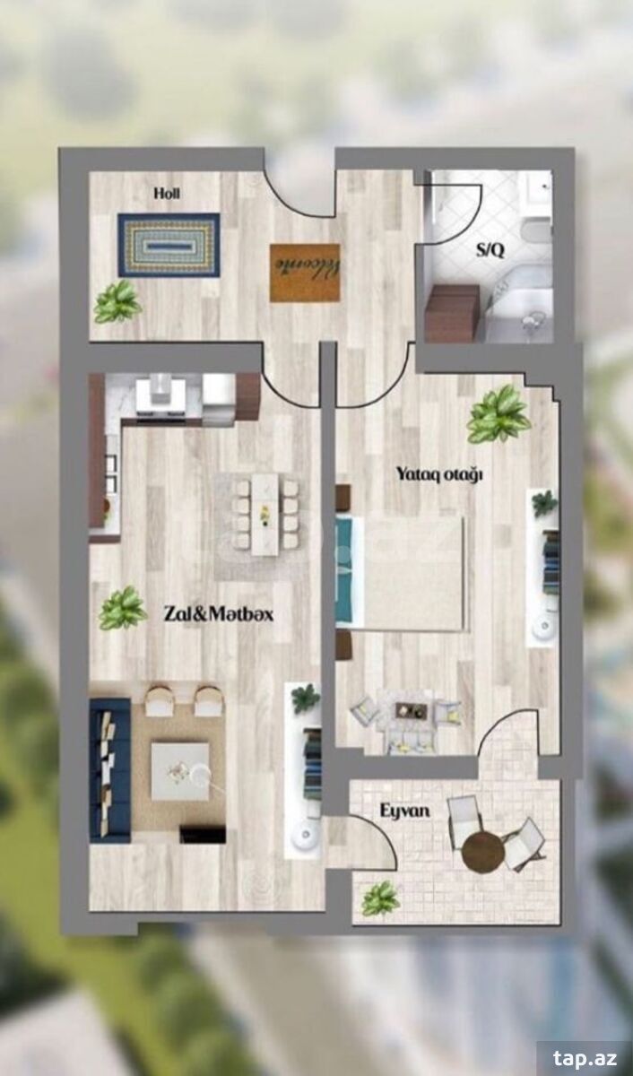 1-otaqlı yeni tikili, Həzi Aslanov m., 78.5 m² (7)