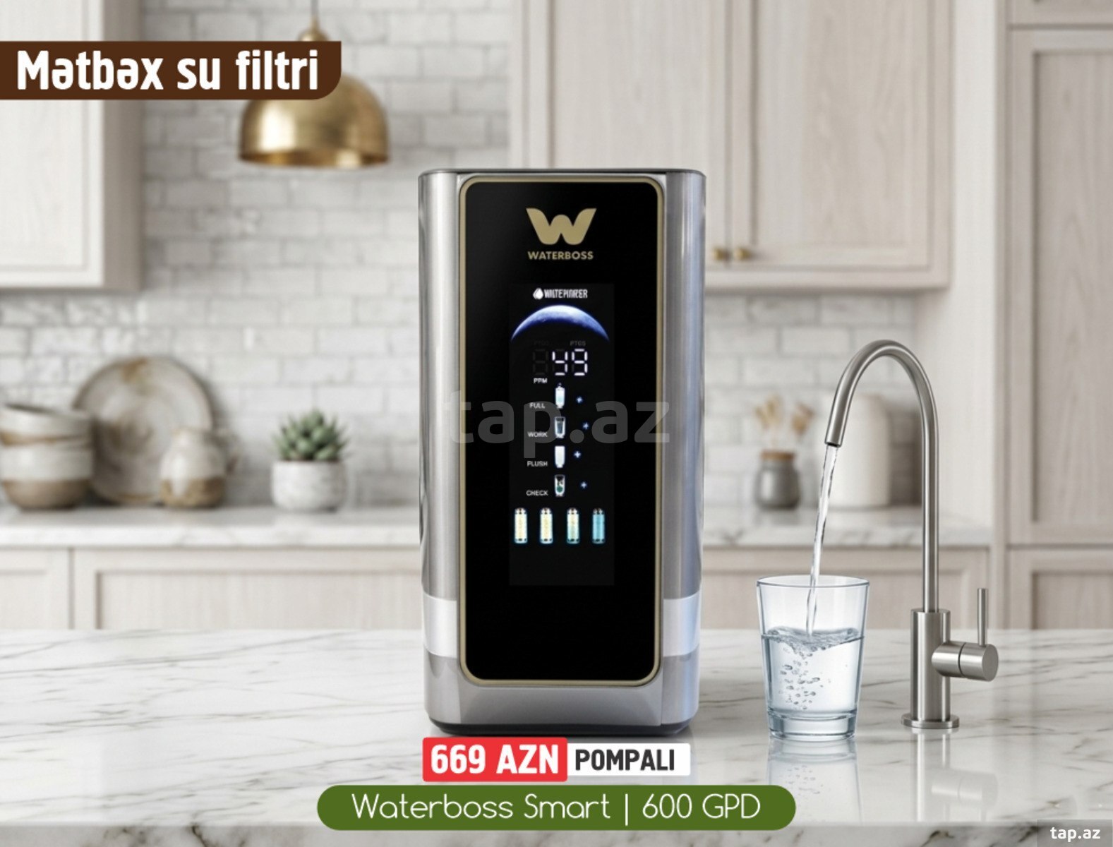 Su filteri Waterboss Smart - pompalı 600 GPD