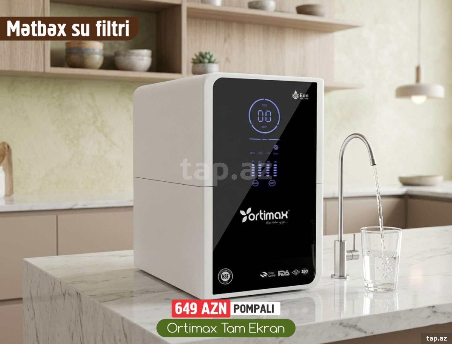 Su filteri Ortimax Tam Ekran 2.2 gallon 5 mərhələ