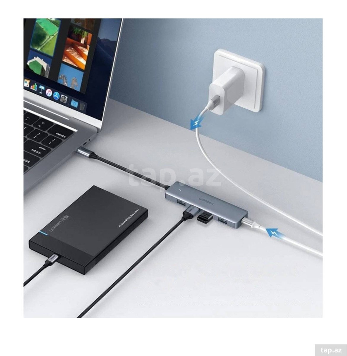 USB Hub "Ugreen 4 Port USB3.2 Type-C" (10)