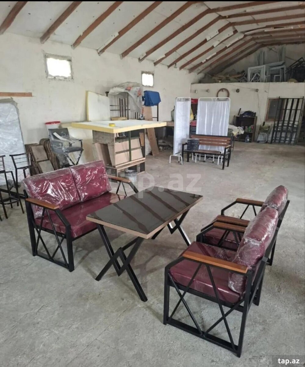 Dəmir divan və kreslolar (2)