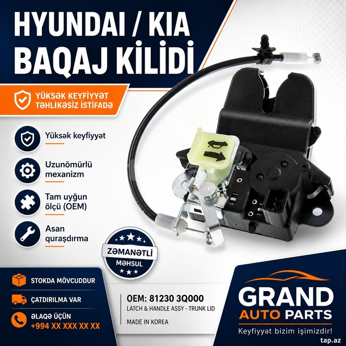 Hyundai Kia baqaj kilidi