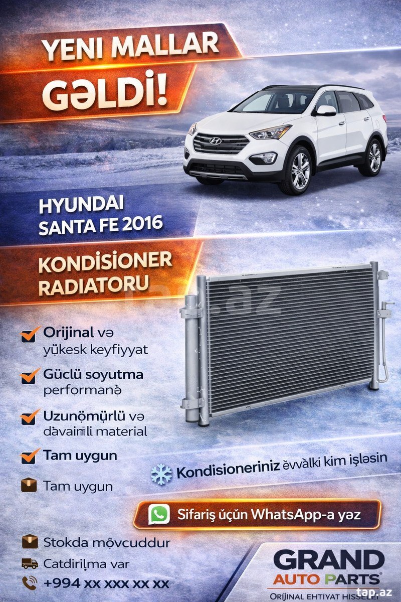 Hyundai Santa Fe 2016 kondisioner radiatoru