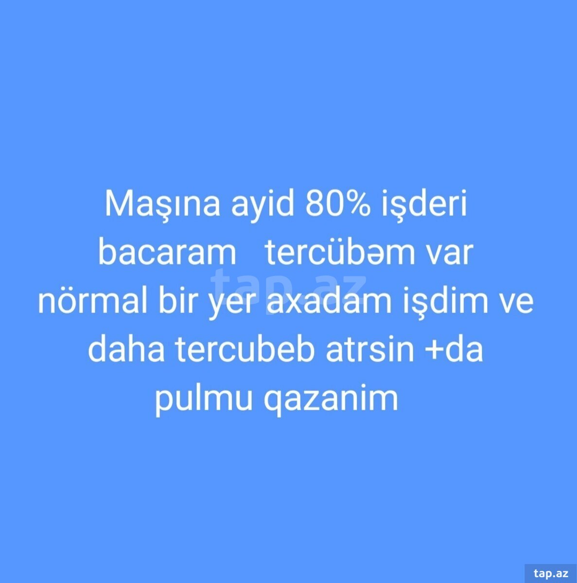 Usta işi axtarıram