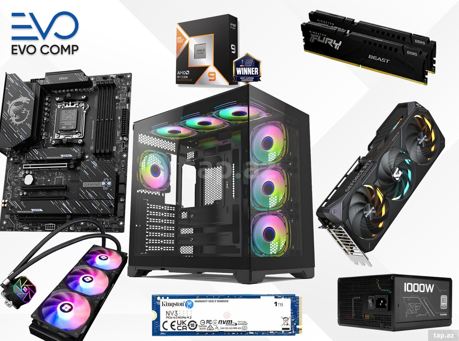 Evo BeastMaster RTX 5080 16GB | Ryzen 9 9950X3D | 32GB | 1TB - oyun komputeri
