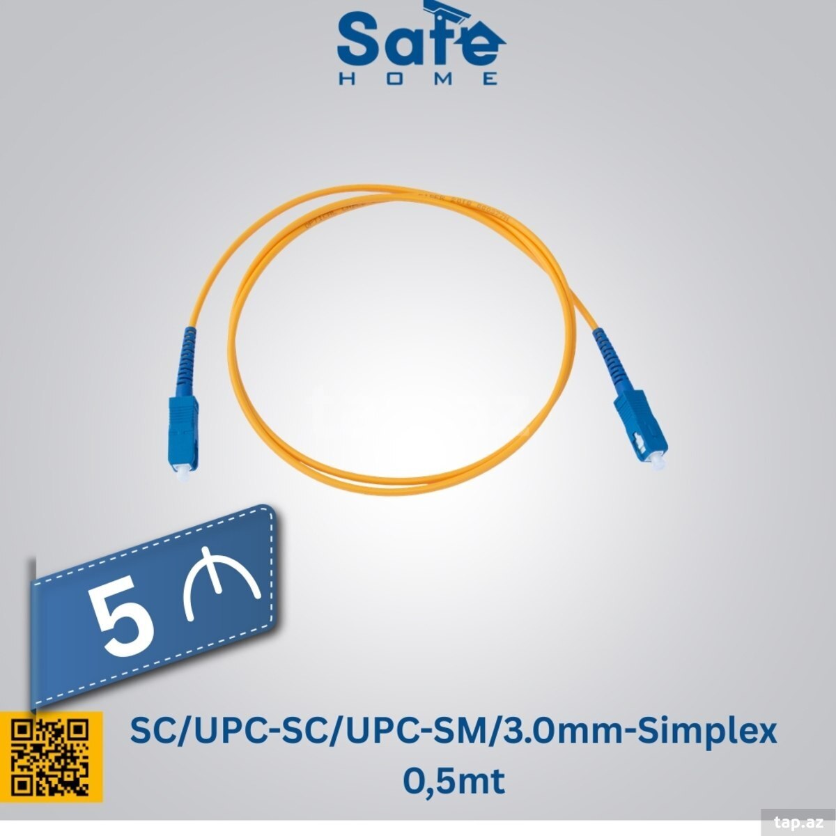 Fiber Optik Patch Cord SC/UPC-SC/UPC-SM/3.0mm-Simplex 0.5mt