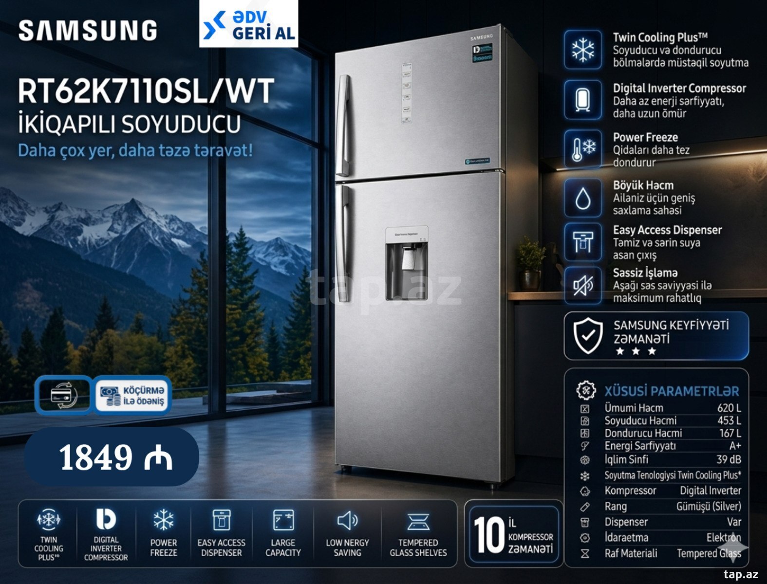 Soyuducu Samsung RT62K7110SL/WT