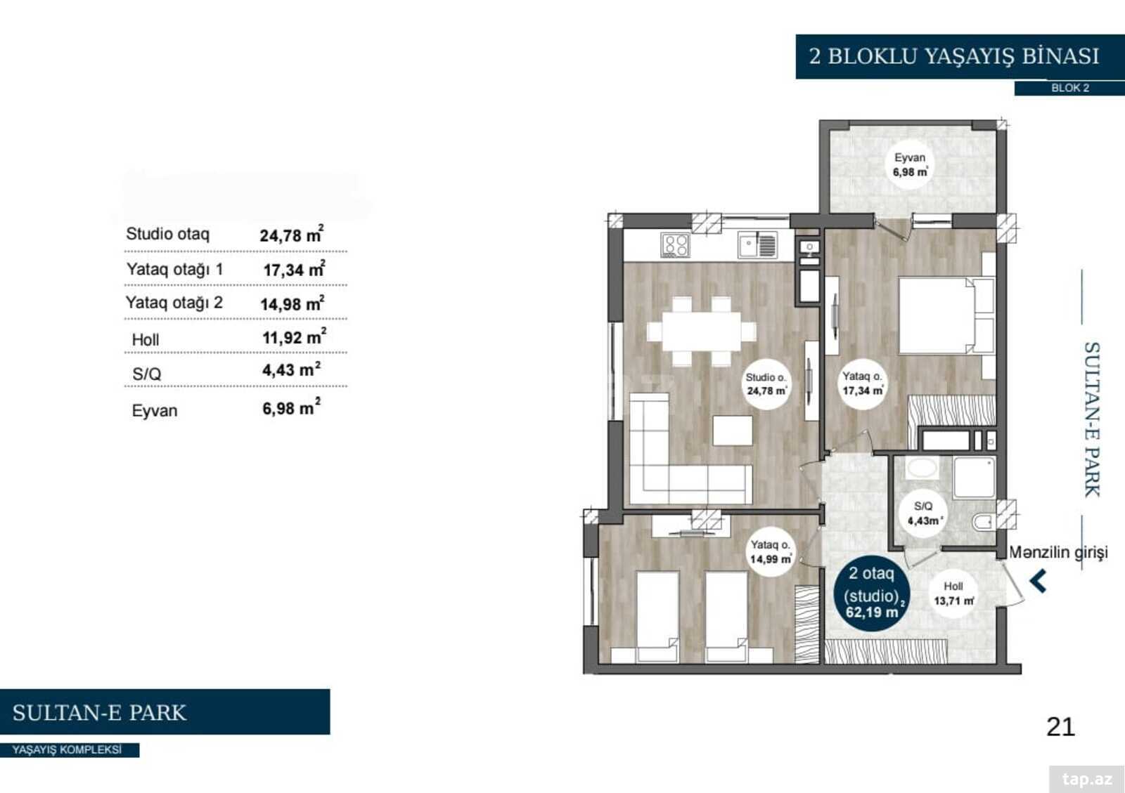 2-otaqlı yeni tikili, Xırdalan ş., 56 m² (13)