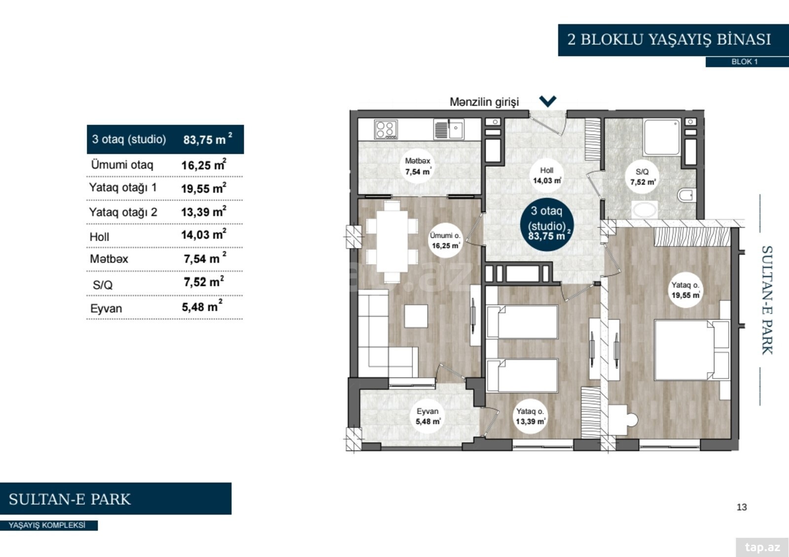 2-otaqlı yeni tikili, Xırdalan ş., 56 m² (6)