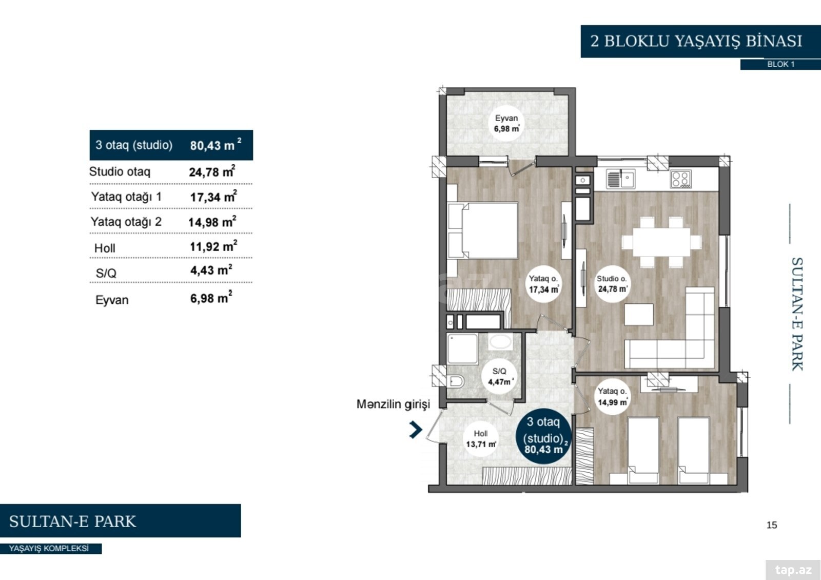 2-otaqlı yeni tikili, Xırdalan ş., 56 m² (8)