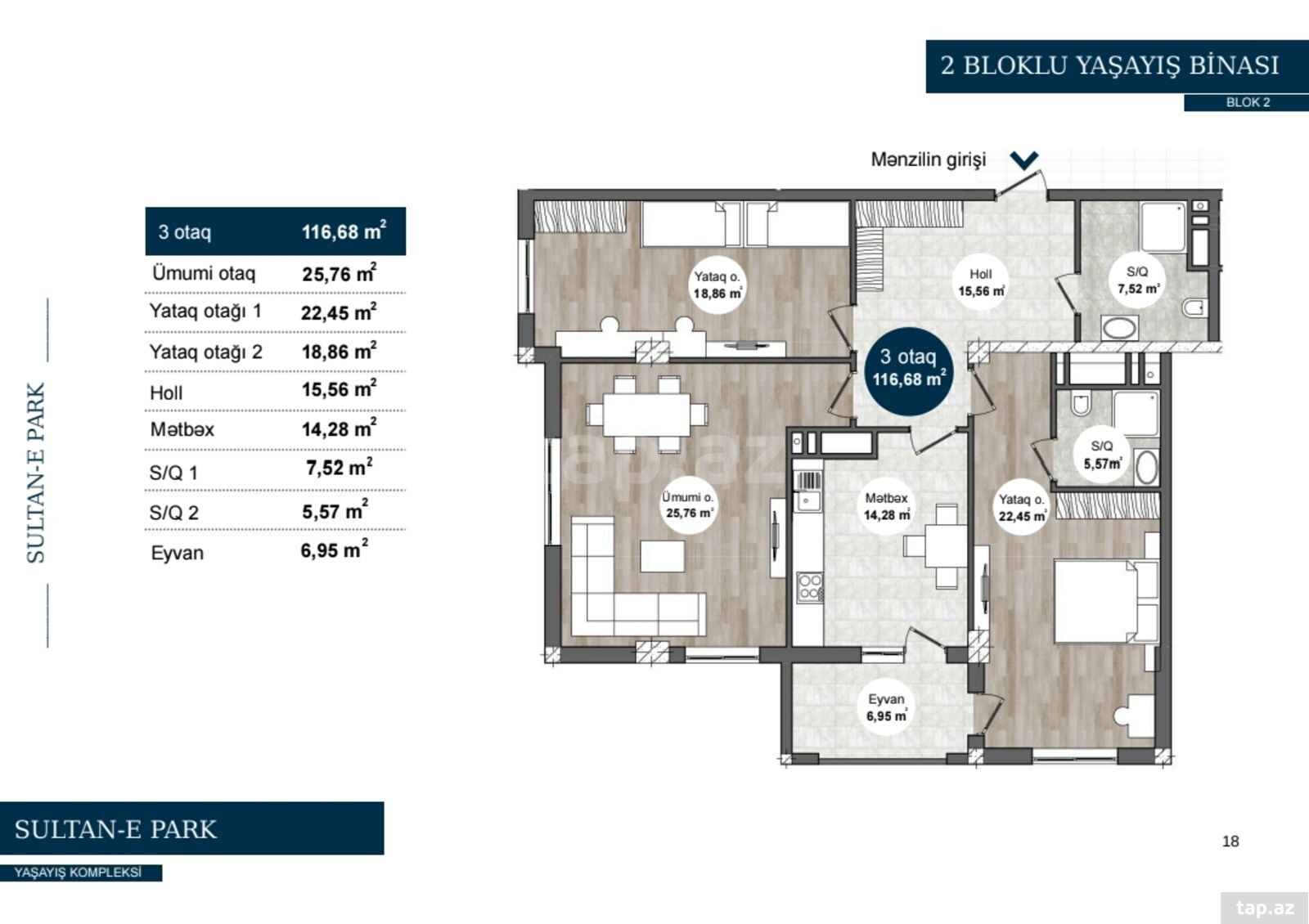 2-otaqlı yeni tikili, Xırdalan ş., 56 m² (11)