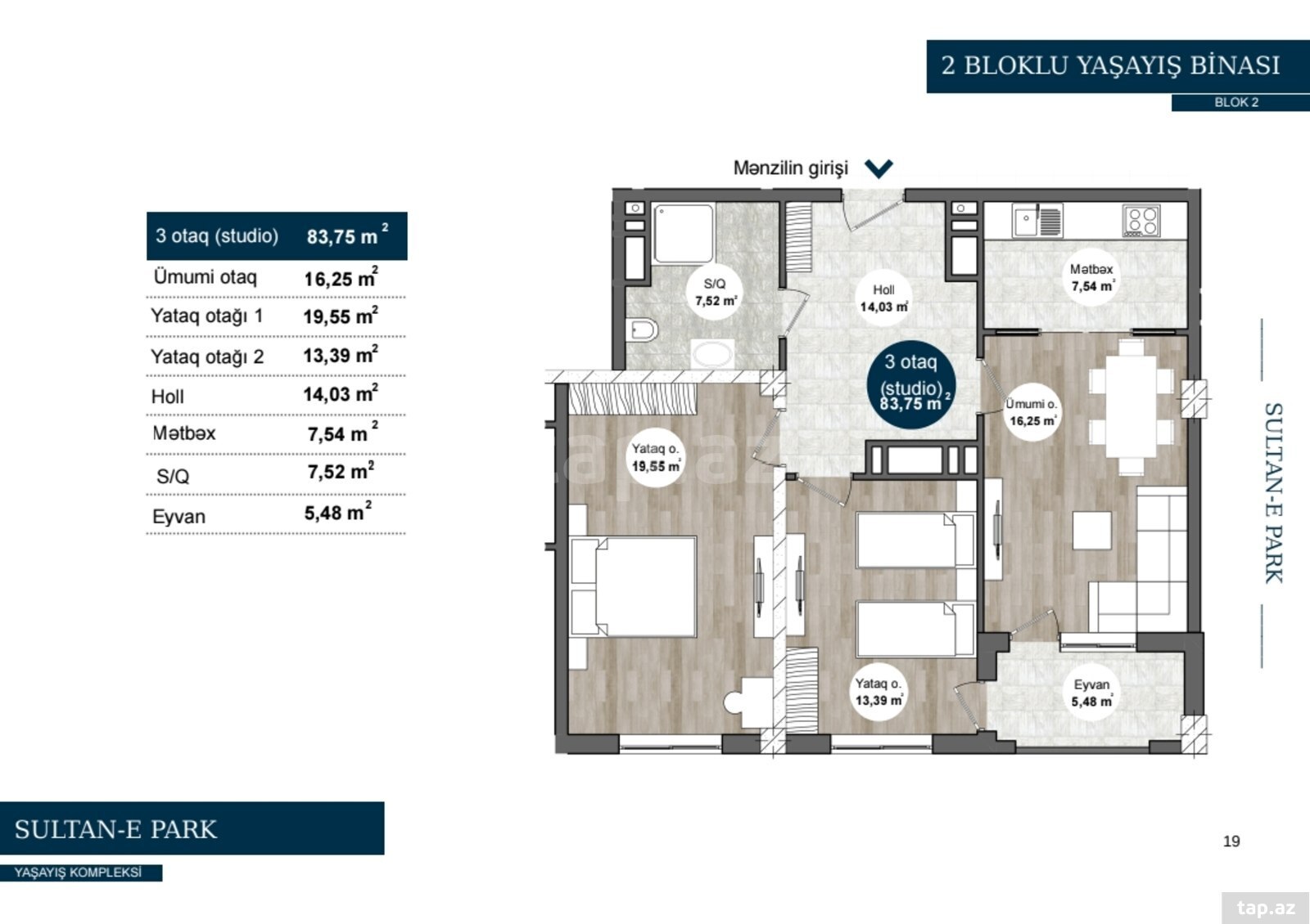 2-otaqlı yeni tikili, Xırdalan ş., 56 m² (12)