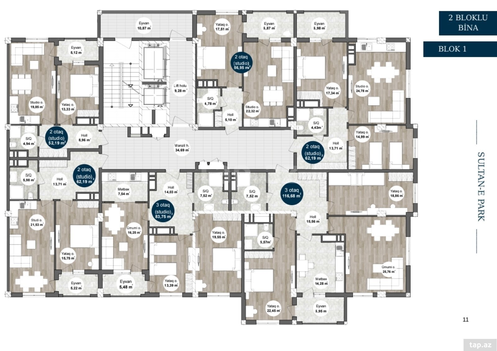 2-otaqlı yeni tikili, Xırdalan ş., 56 m² (16)