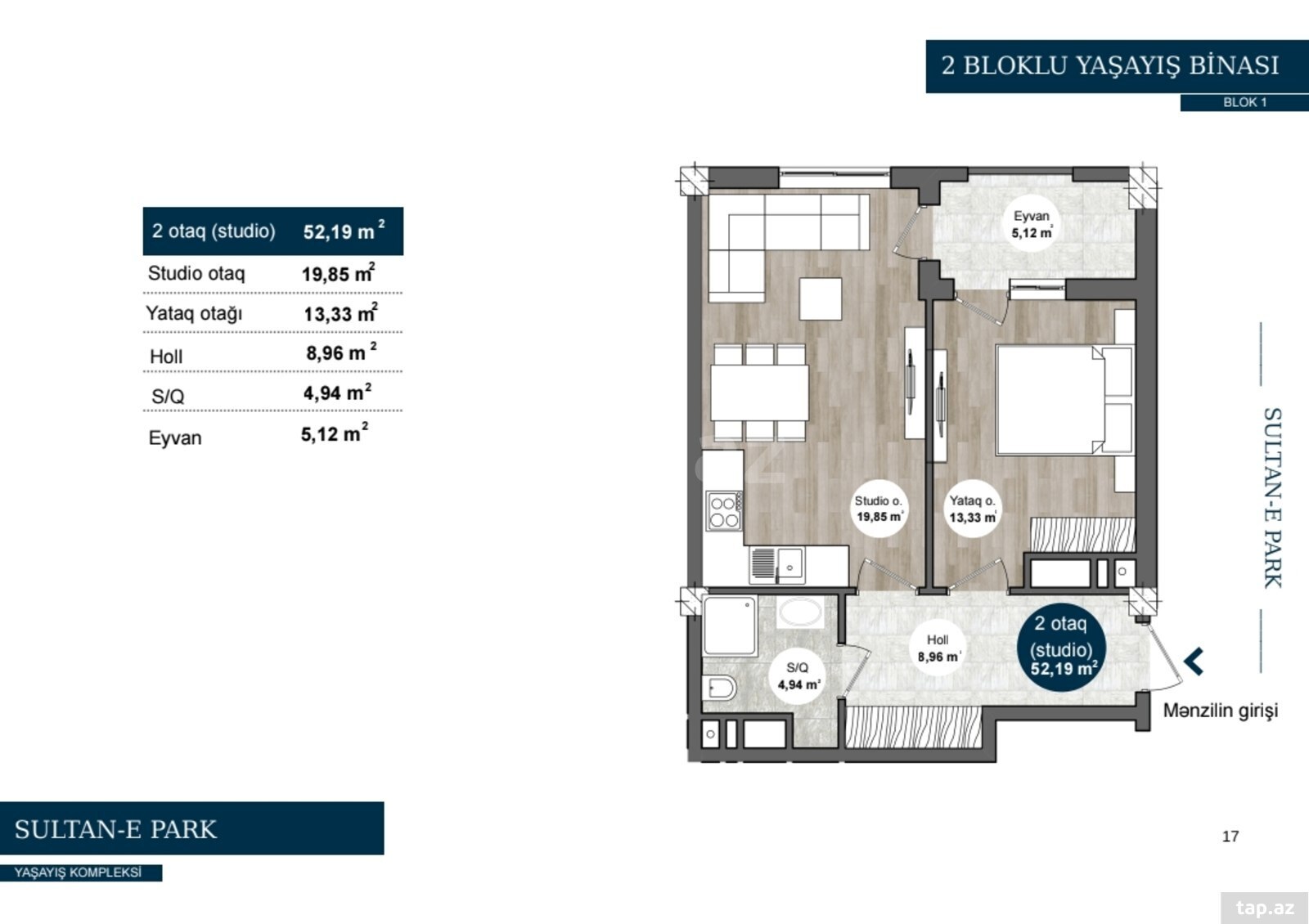 2-otaqlı yeni tikili, Xırdalan ş., 56 m² (10)