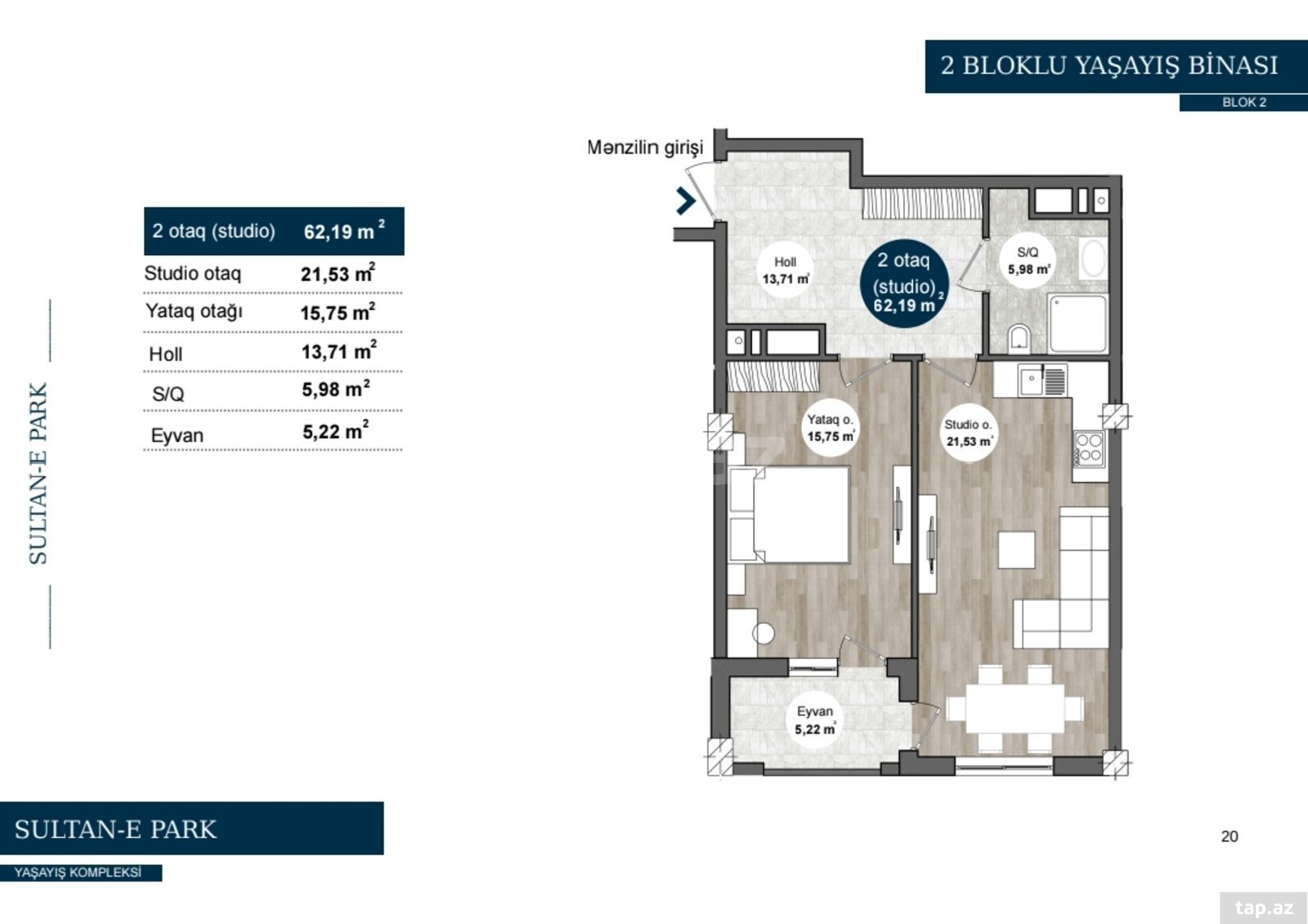 2-otaqlı yeni tikili, Xırdalan ş., 56 m² (14)