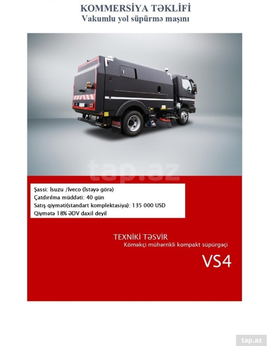 Vakumlu yol süpürmə maşını