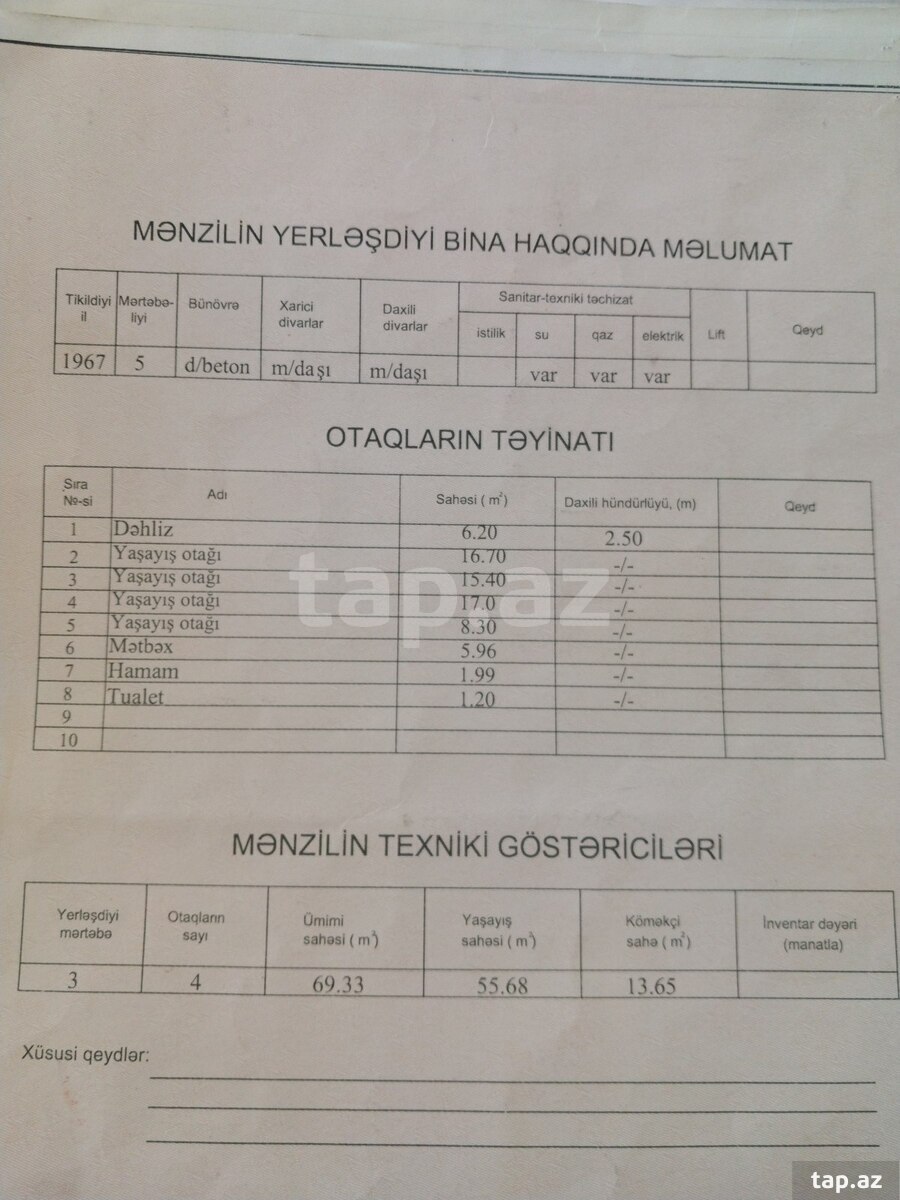 4-otaqlı mənzil, Sumqayıt ş., 70 m² (19)
