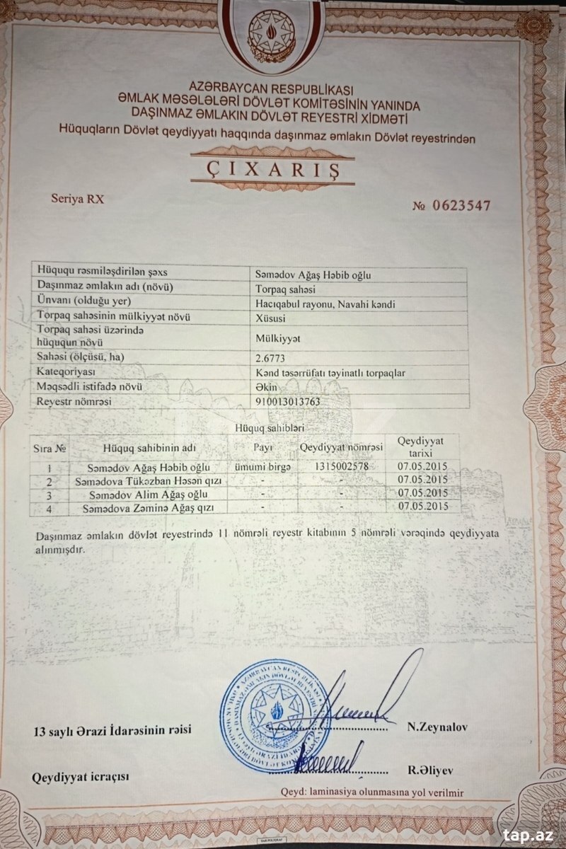 350 sot torpaq sahəsi, Hacıqabul r. (9)