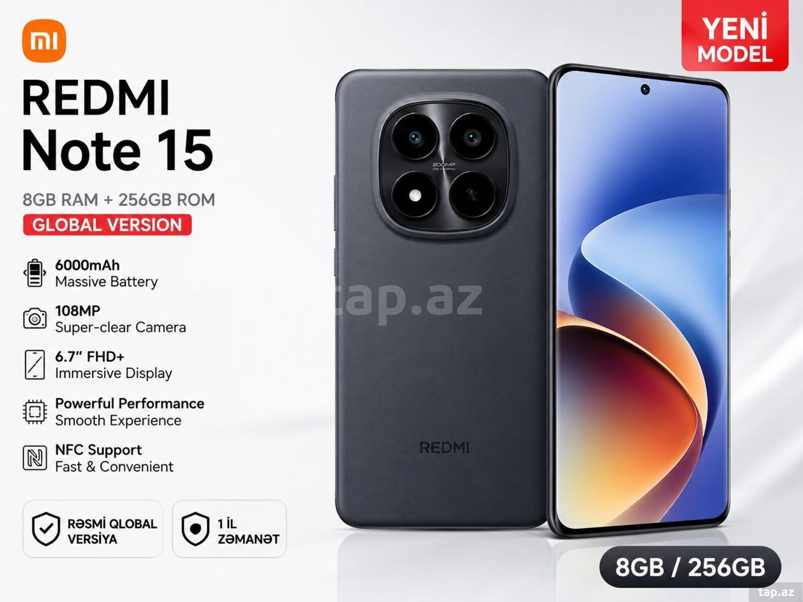 Xiaomi Redmi Note 15 Black 256GB/8GB