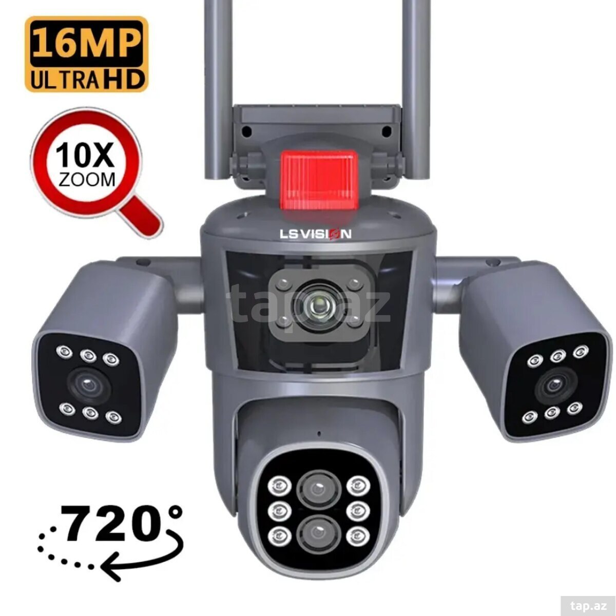 Wifi PTZ360° çöl 3 kamera 8MP/4K+64GB