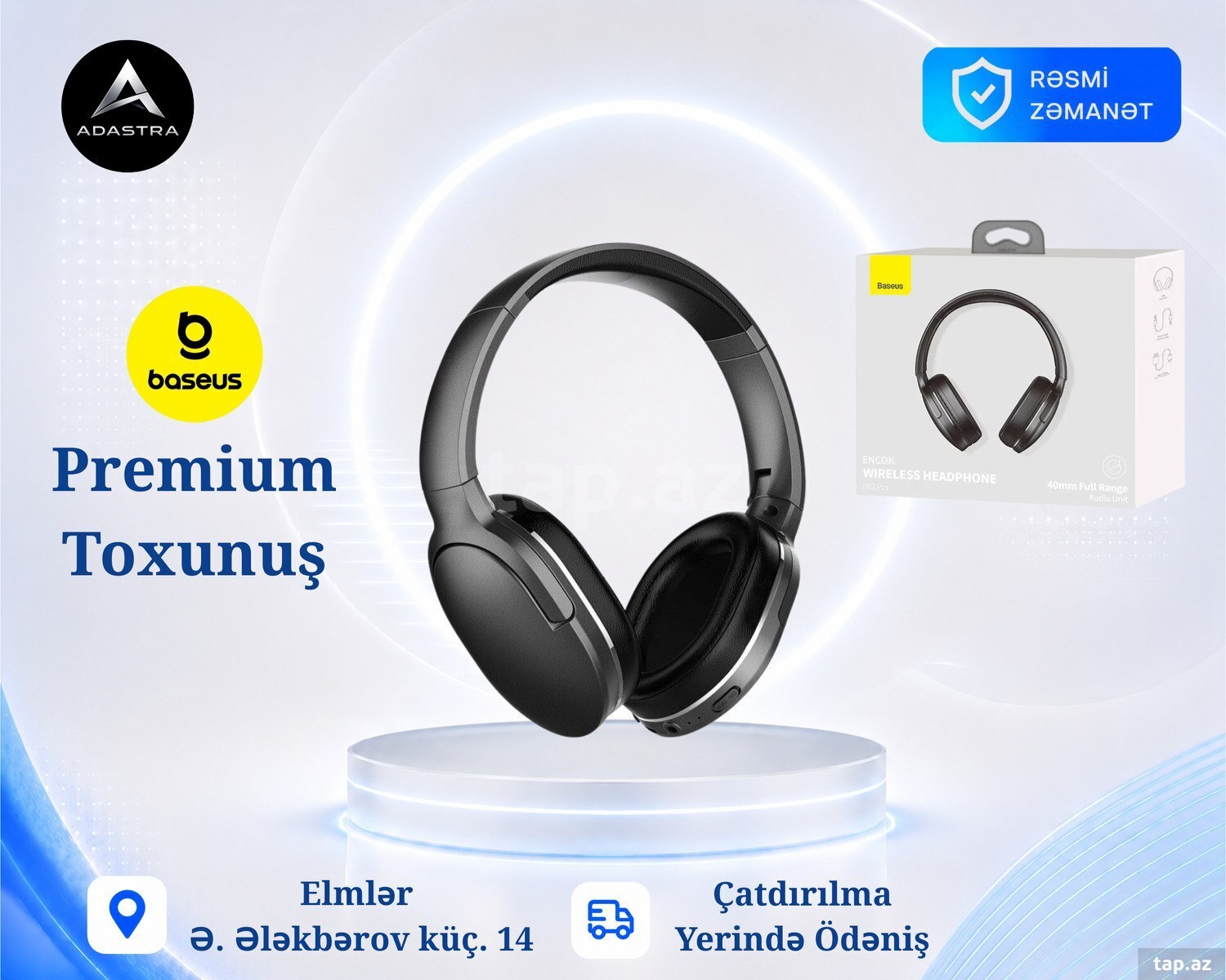 Baseus Encok Wireless Headphone D02 Pro Black | Bluetooth Headphone