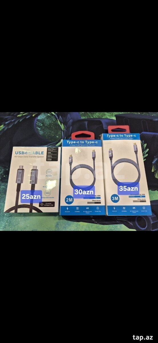 Dual type-c usb kabel 4k 8k 20gbps 40gbps 60hz