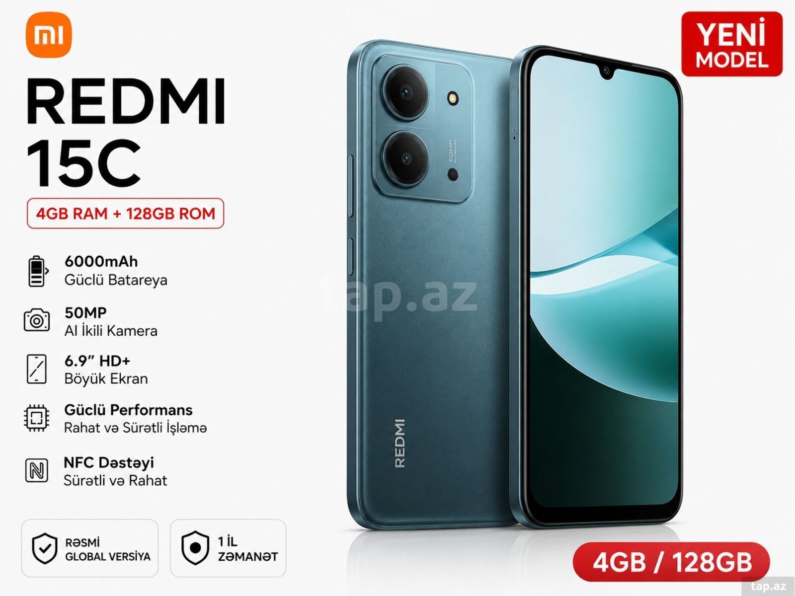 Xiaomi Redmi 15C Moonlight Blue 128GB/4GB