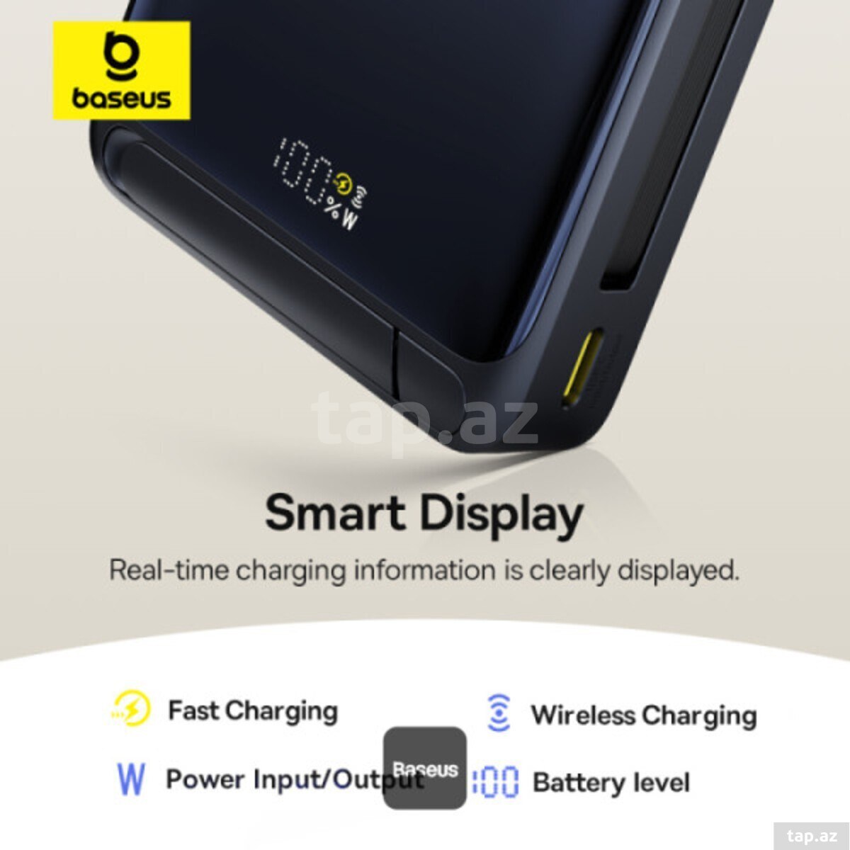 Power bank Baseus Nomos Qi2 Kickstand Magnetic 10000mAh 45W Fast Charge (2)