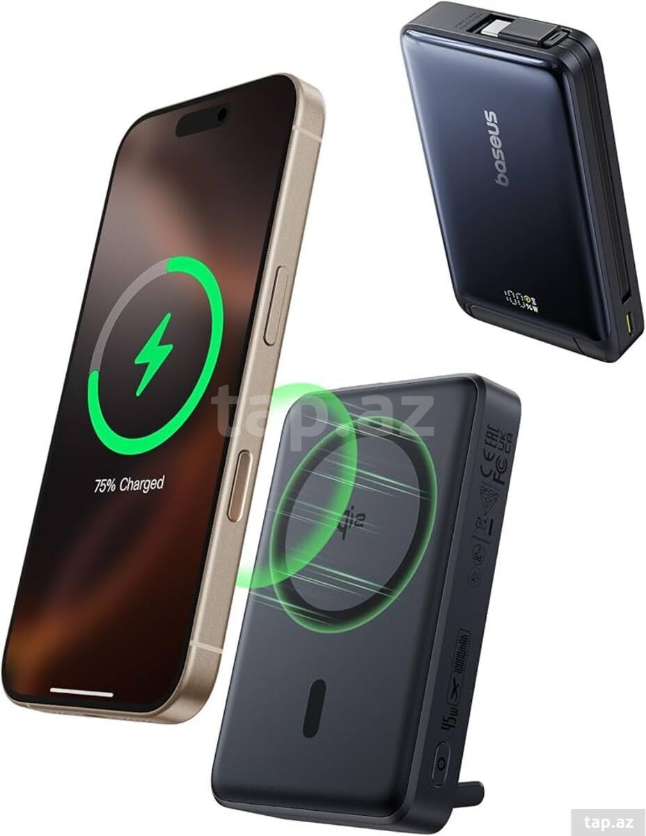 Power bank Baseus Nomos Qi2 Kickstand Magnetic 10000mAh 45W Fast Charge (4)