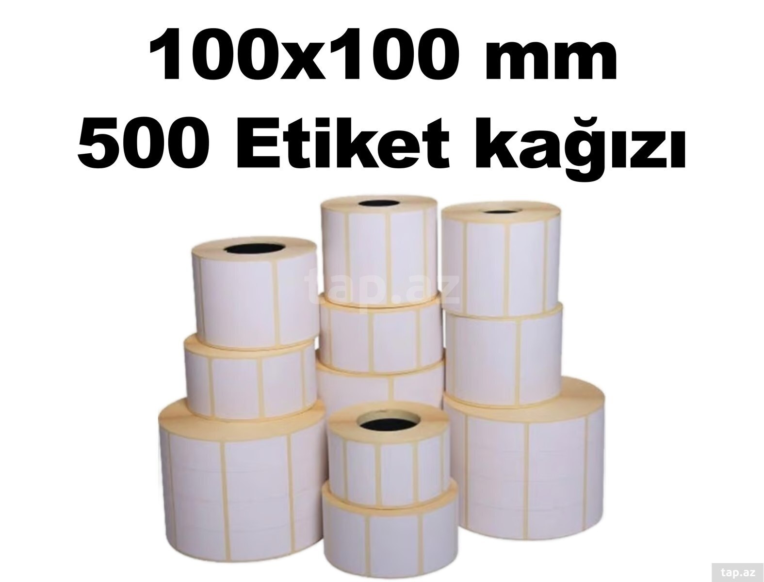 Etiket lenti 10x10 sm, ağ, 500 etiket