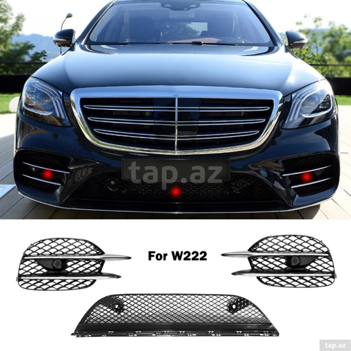 Mercedes W222 qabaq bufer radiator barmaqlığı