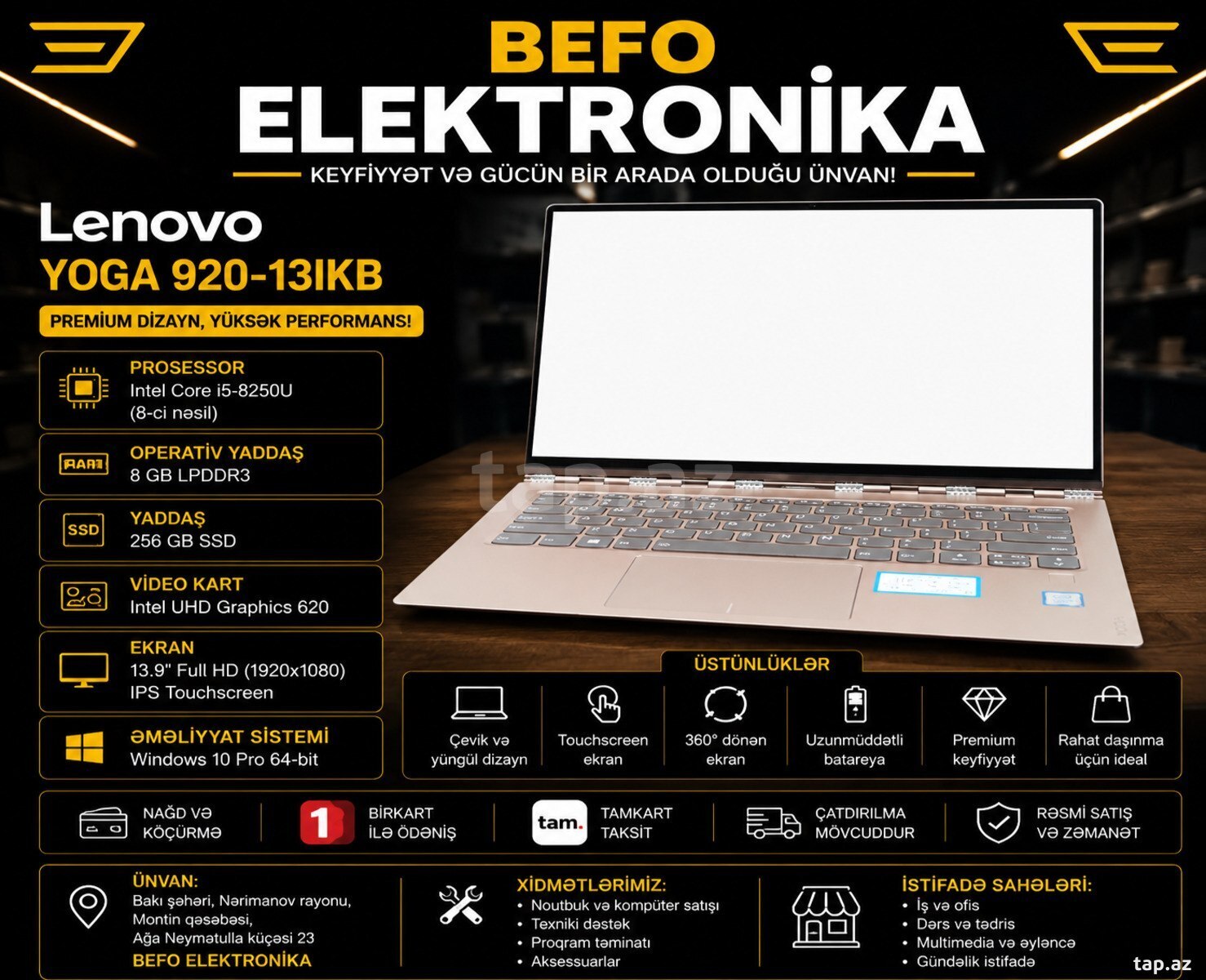 Noutbuk Lenovo Yoga 920-13IKB