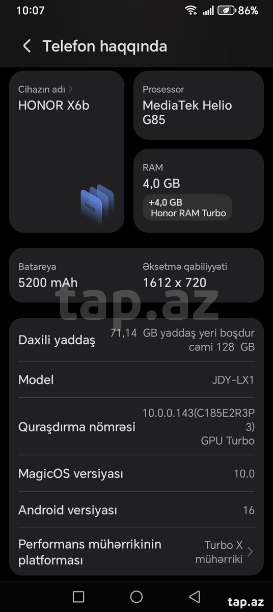 Honor X6b Midnight Black 128GB/4GB (9)