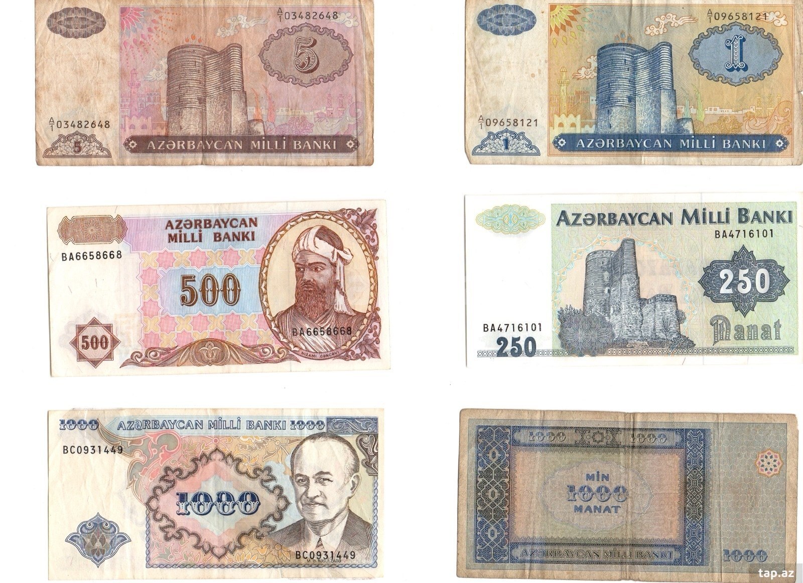Azərbaycan manatı banknotları dəsti (6)