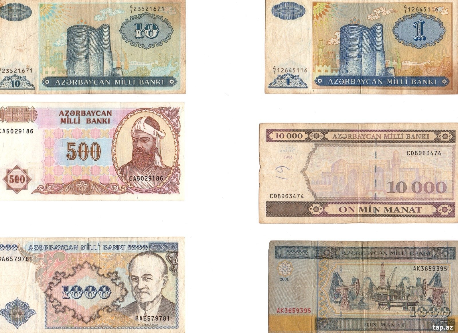 Azərbaycan manatı banknotları dəsti (8)
