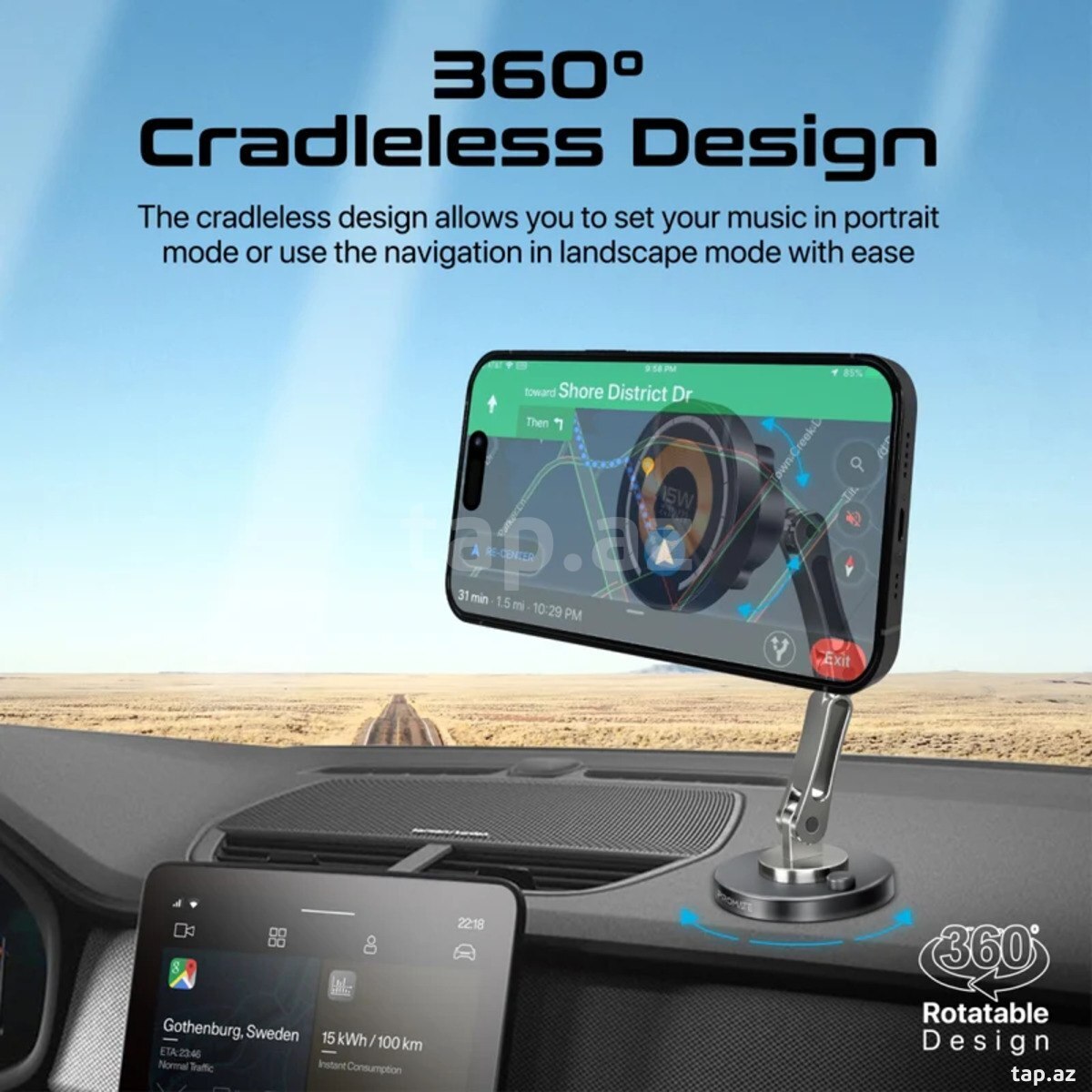 Promate Magnus-Qi 15W Wireless Car Charger