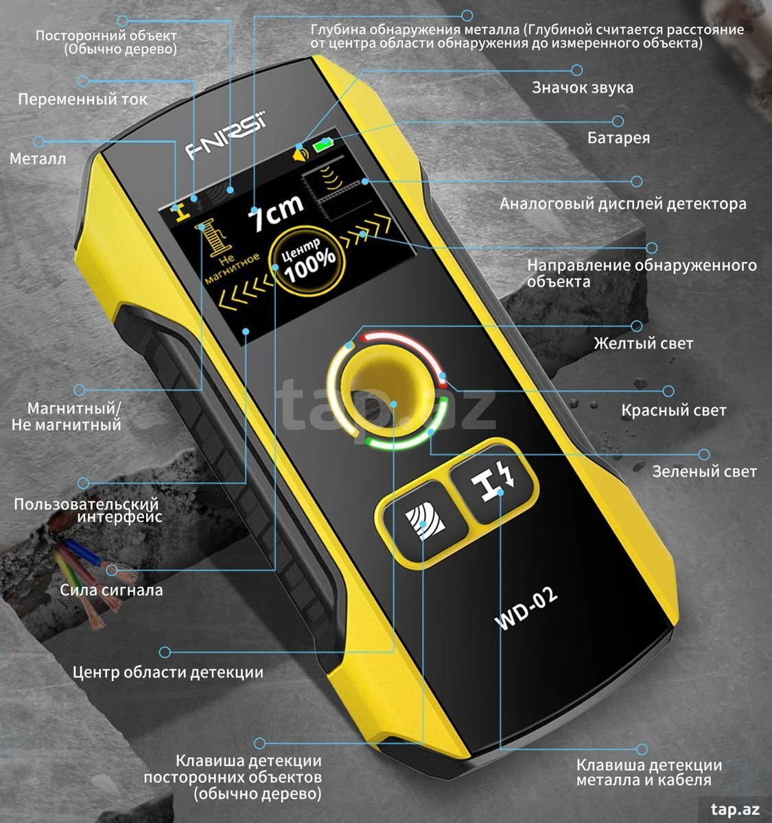 Fnirsi WD-02 – Divarda Kabel və Metal Tapan Detektor