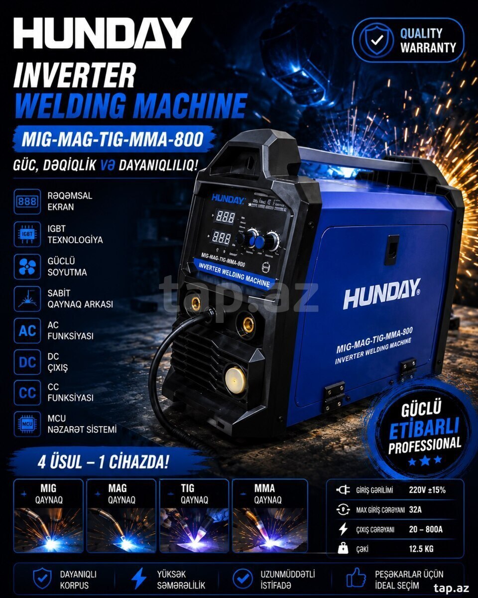 Qaynaq aparatı HYUNDAİ MIG/MAG/TIG/MMA-800