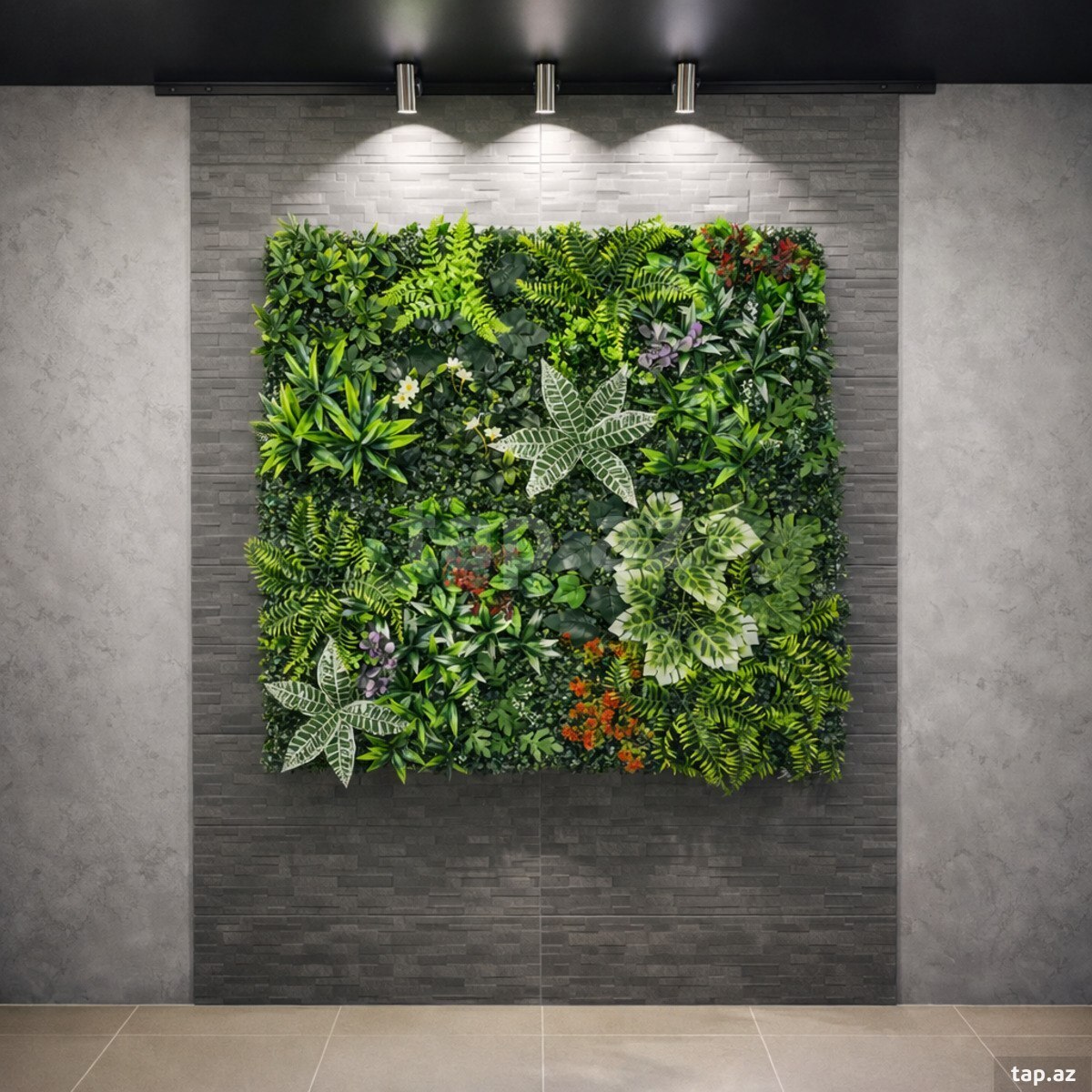  Süni yaşıllıq divar paneli 615s, plastik, 100x100 sm  (5)
