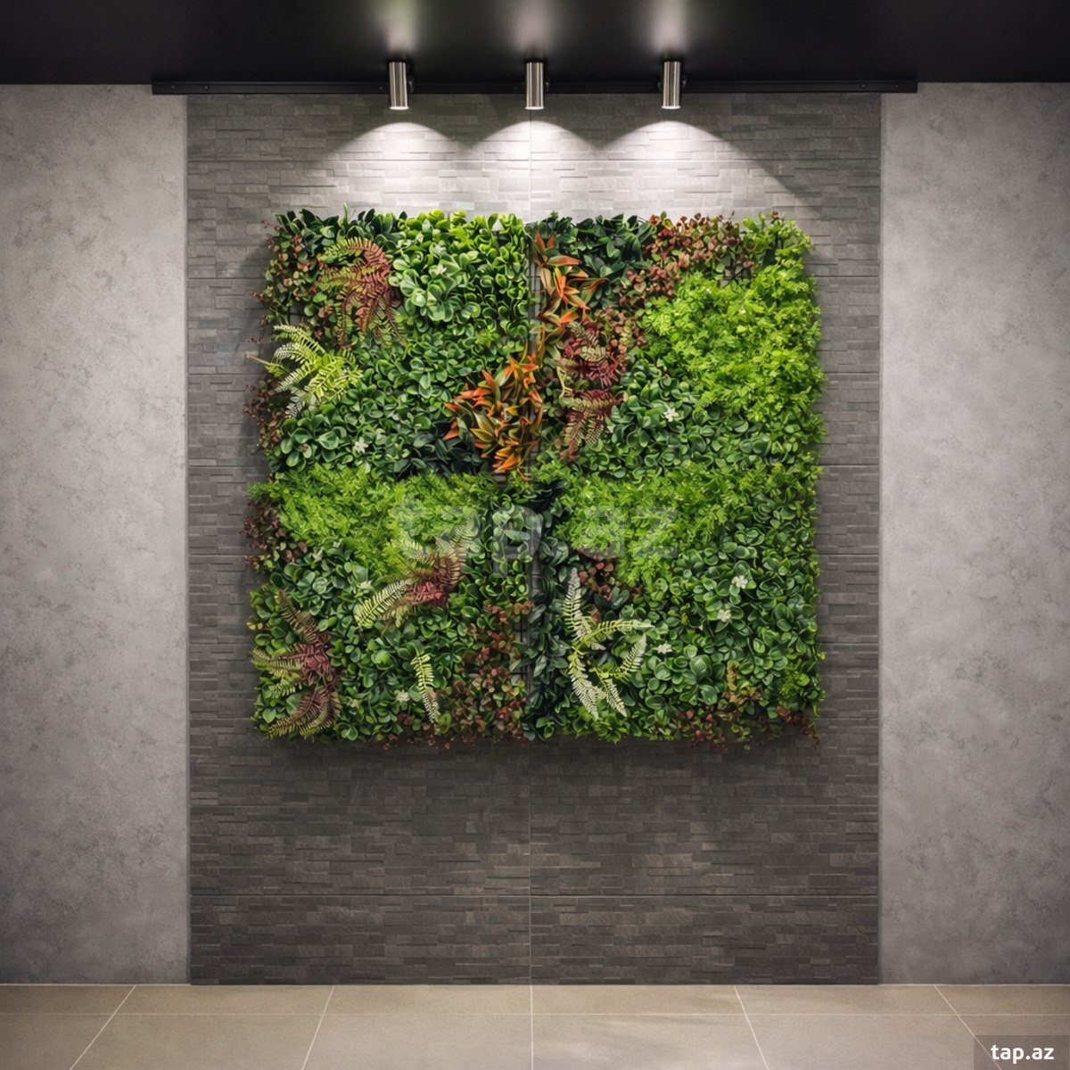  Süni yaşıllıq divar paneli 615s, plastik, 100x100 sm  (3)