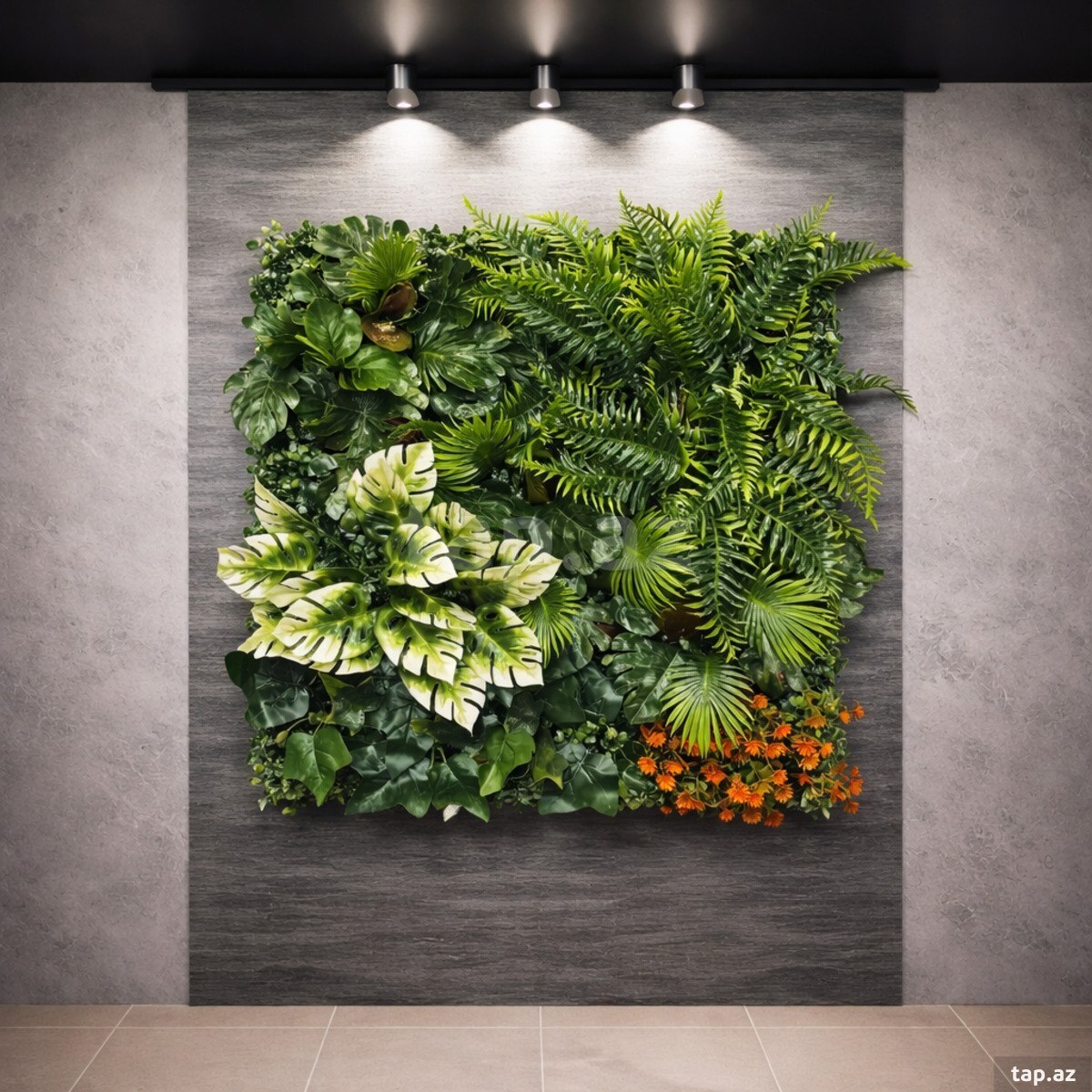  Süni yaşıllıq divar paneli 615s, plastik, 100x100 sm  (11)