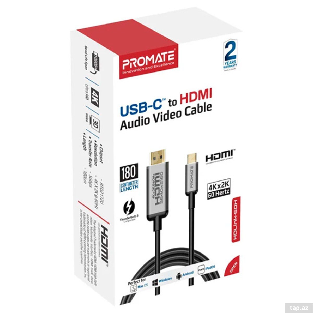 Promate HDLink-60H USB-C to HDMI Cable