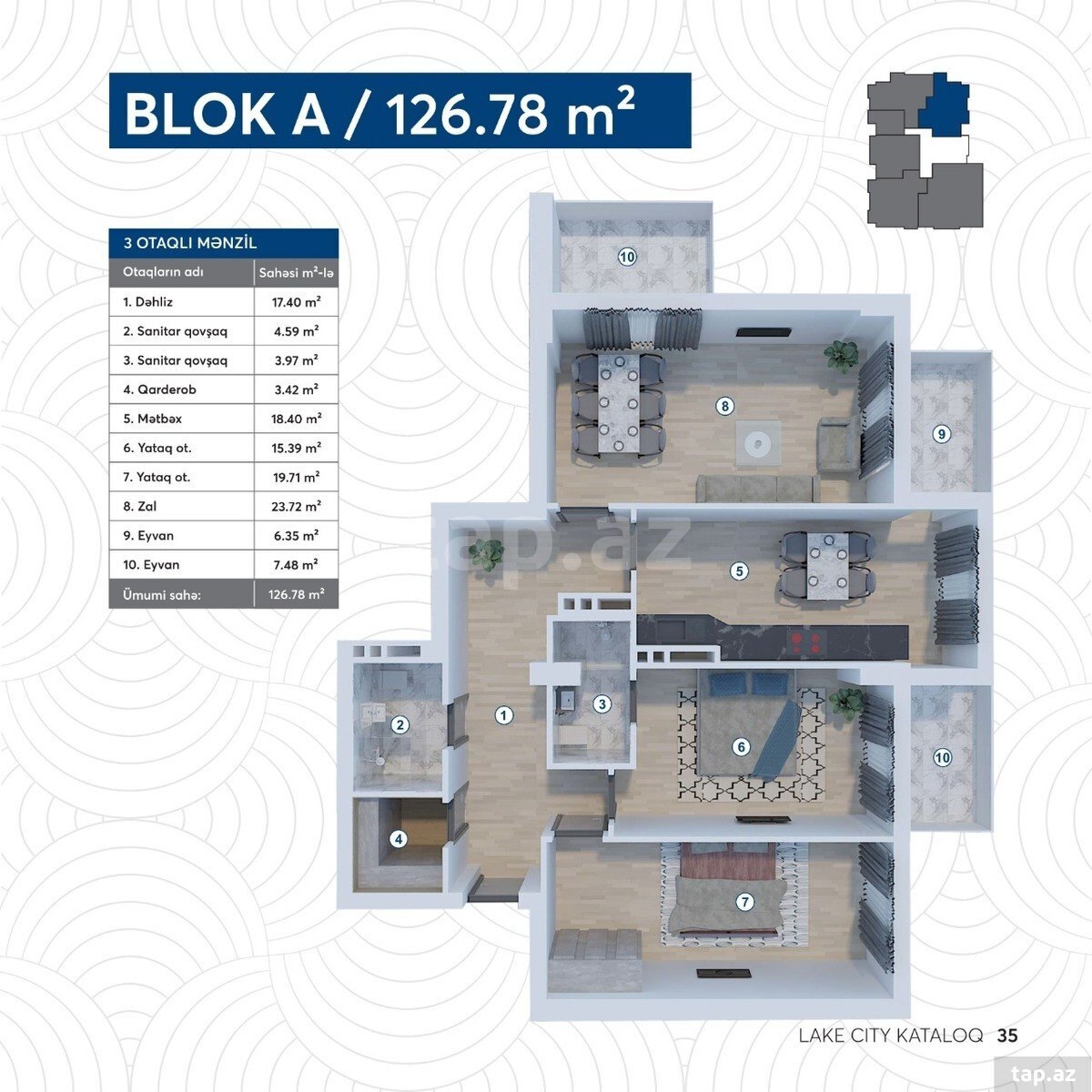 3-otaqlı yeni tikili, Nərimanov r., 126.7 m² (2)