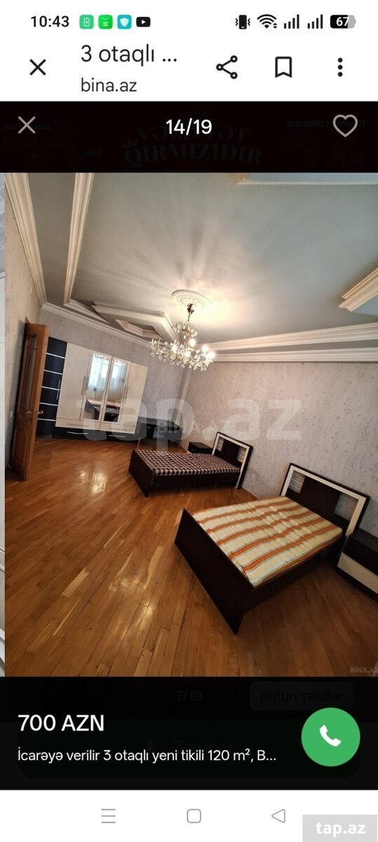 3-otaqlı yeni tikili kirayə verilir, Badamdar qəs., 120 m² (23)