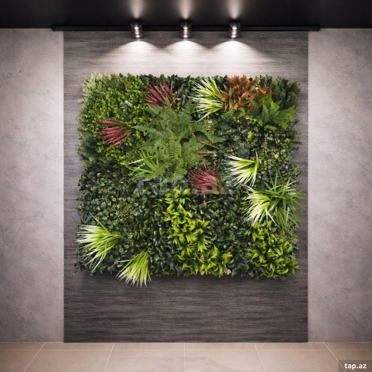 Süni yaşıllıq divar paneli 611, plastik, 100x100 sm  (7)