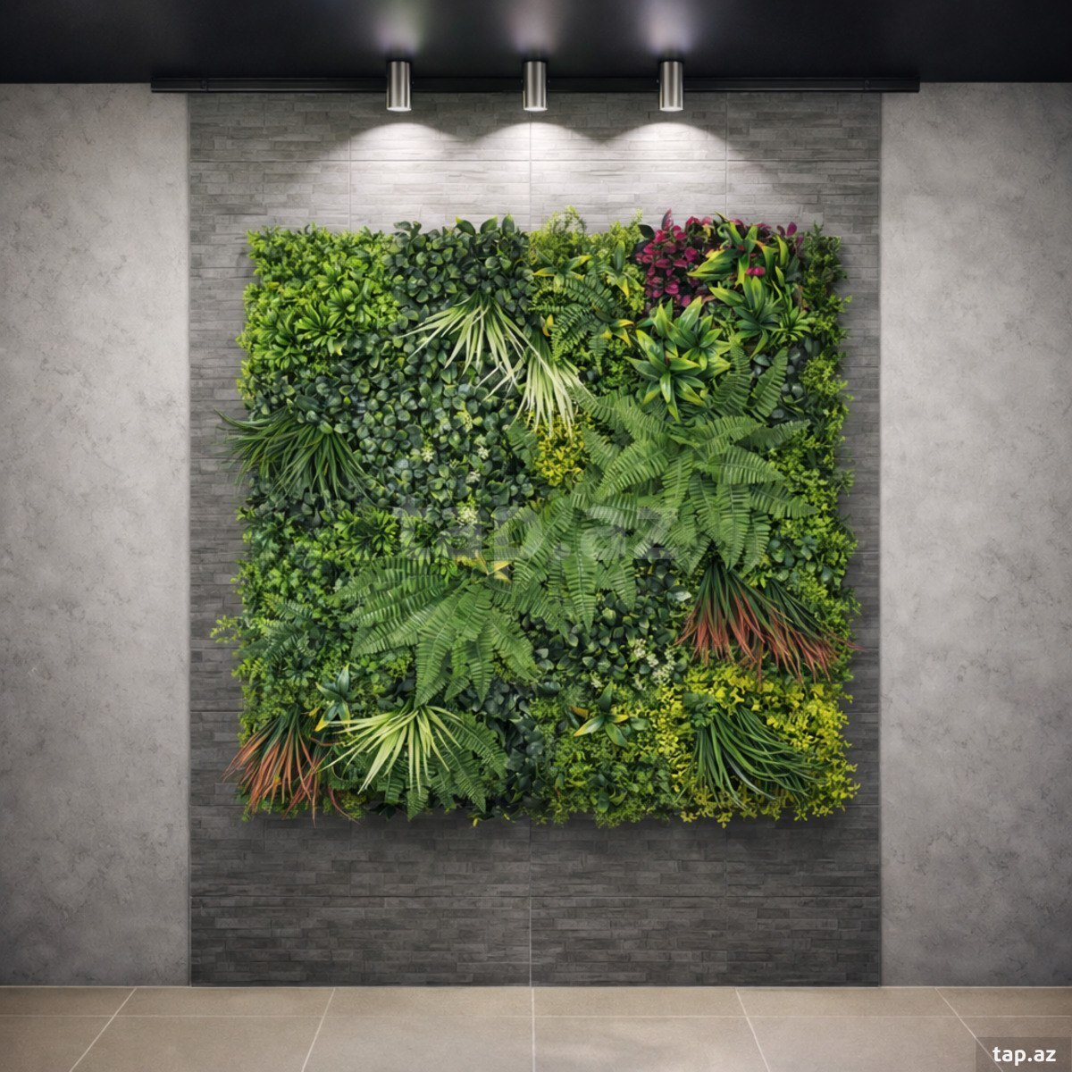 Süni yaşıllıq divar paneli 611, plastik, 100x100 sm  (9)