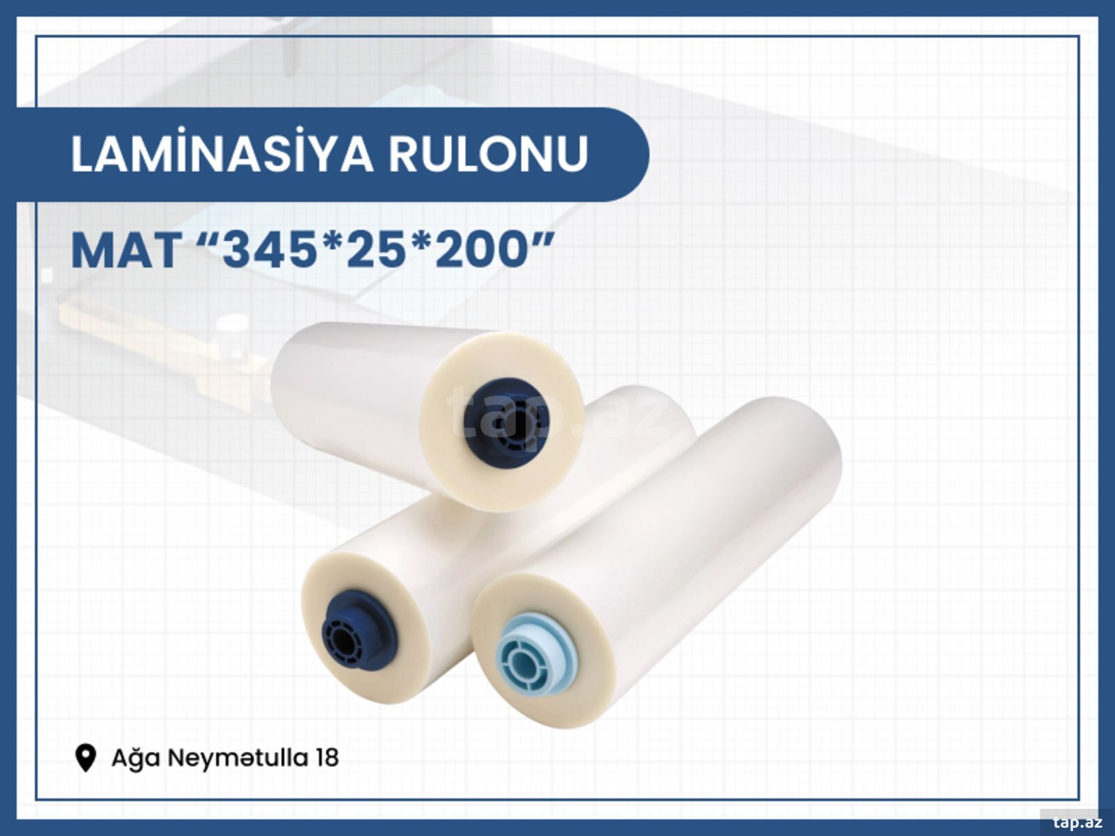 Laminasiya rulonu mat 345x25x200