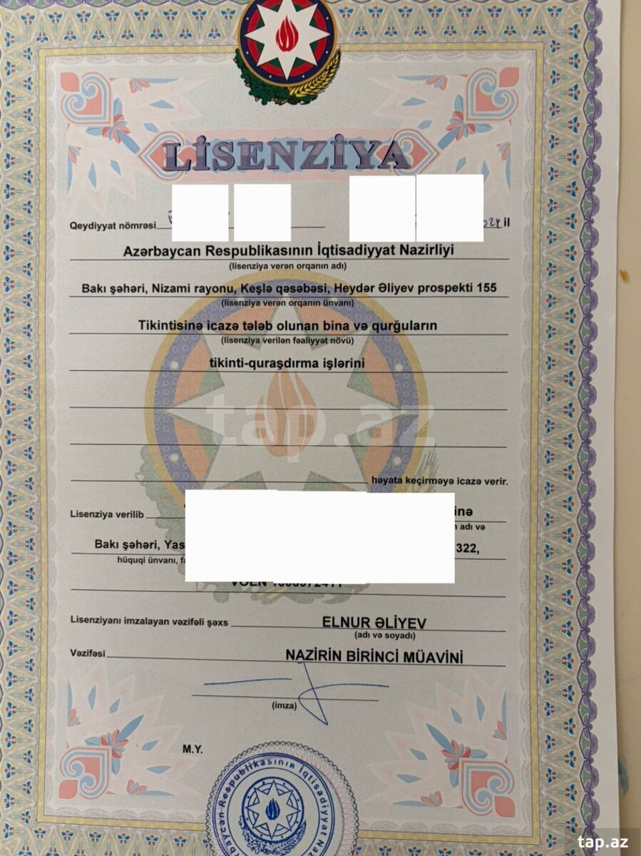 Hazır biznes - tikinti şirkəti. Lisenziya 